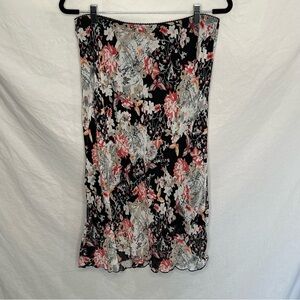 VTG Y2K CLIO Dark Floral Skirt Large Fairy Whimsical Whimsigoth Butterfly USA